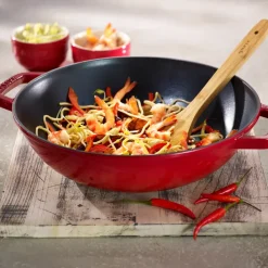 Wok con tapa de cristal Ø30 cm 4,4 L, rojo