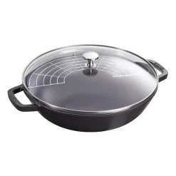 Wok con tapa de cristal Ø30 cm 4,4 L, negro