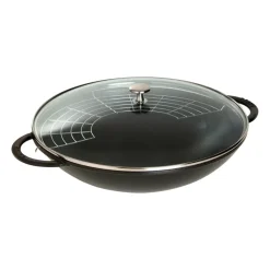 Wok con tapa de cristal Ø37 cm 5,7 L, negro