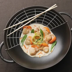 Wok con tapa de cristal Ø37 cm 5,7 L, negro