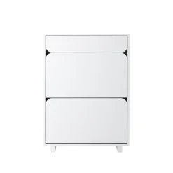 Zapatero Vidja, Lacado blanco, 2 compartimentos+1 låda